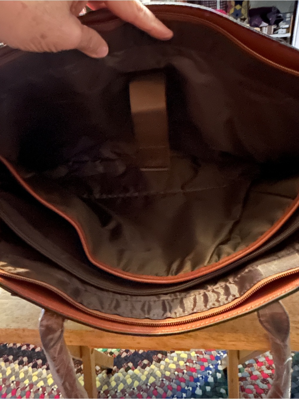 Mosiso Laptop New Tote Bag – Brown Faux Leather Business Shoulder Bag - Picture 4 of 10